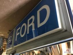 Double Sided Lighted Ford Sign 13ft;1in x 5ft 6in with pole