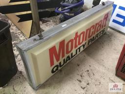 Motorcraft quality parts double sided lighted sign