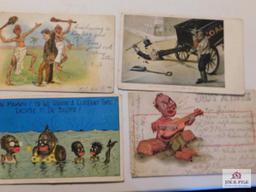 Post Cards 8 Black Cards, Early 1900's