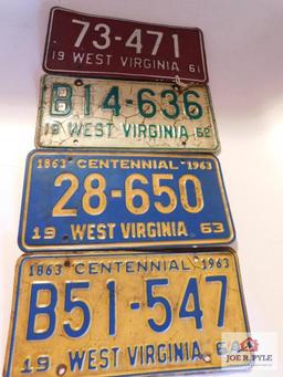 License Plates 1961, 1962, 1963, 1964