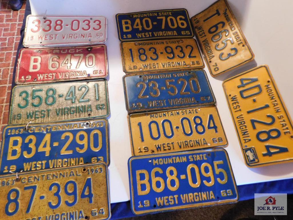 12 License Plates 1960-1971