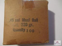 .45 CAL Maxiball 220 GR. Quantity 100