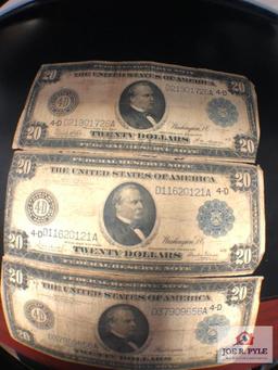 Three 1914 $20 Bills