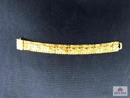 14K Nugget Bracelet - 7.25" long - .75" wide - 74.3 grams w/extra link