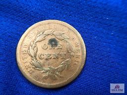 THREE US ONE CENT COINS: 1840, (2) 1842