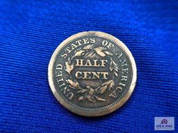 US HALF CENT COIN 1851