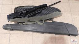 Airsoft Rifle and 2 gun cases w/ Bushnell scope (1 soft case, 1 hard case)