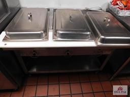 44x29x35 Stainless Electric 3 bin holding table