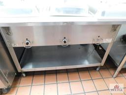 44x29x35 Stainless Electric 3 bin holding table