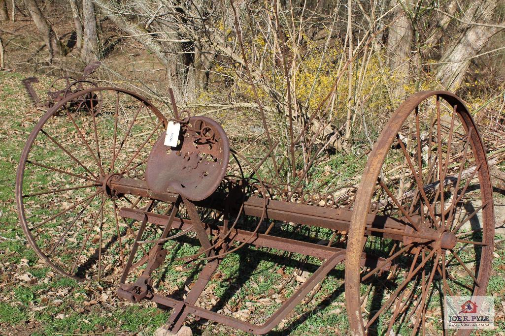 Horse drawn hay rake