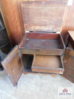 Antique small commode lift, top, drawer & doors