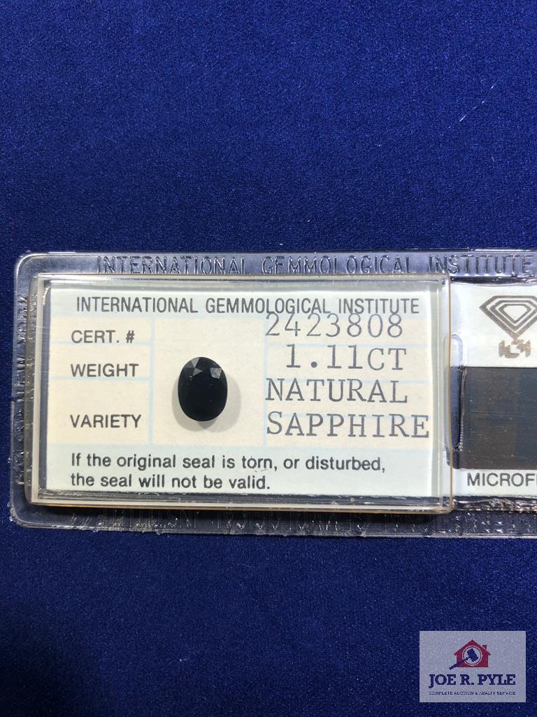 Oval 1.11 Ct Natural Sapphire