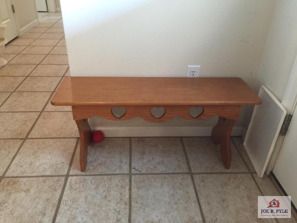 Wooden heart bench