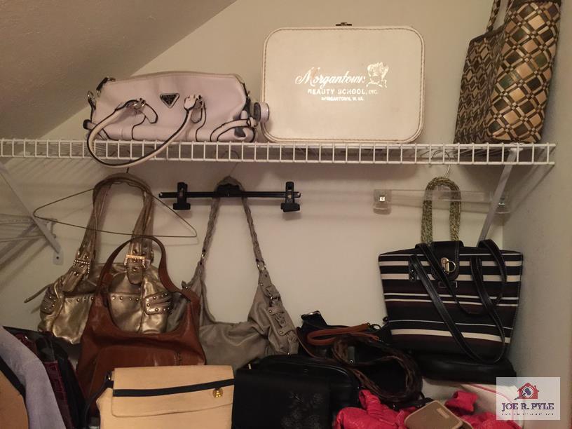 Contents of closet: ladies clothing and accessories