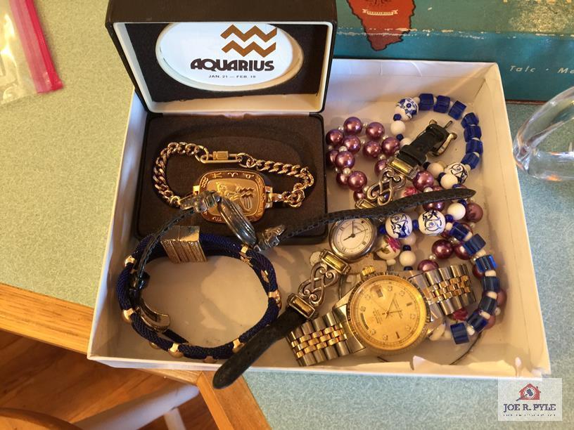 Lot of jewelry: Rolex watch not verified