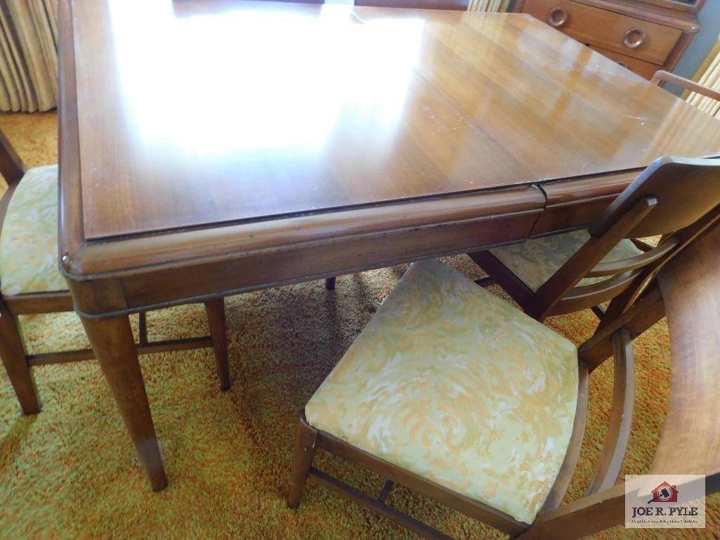 Dining table with built in leaf and chairs