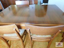 Dining table with built in leaf and chairs