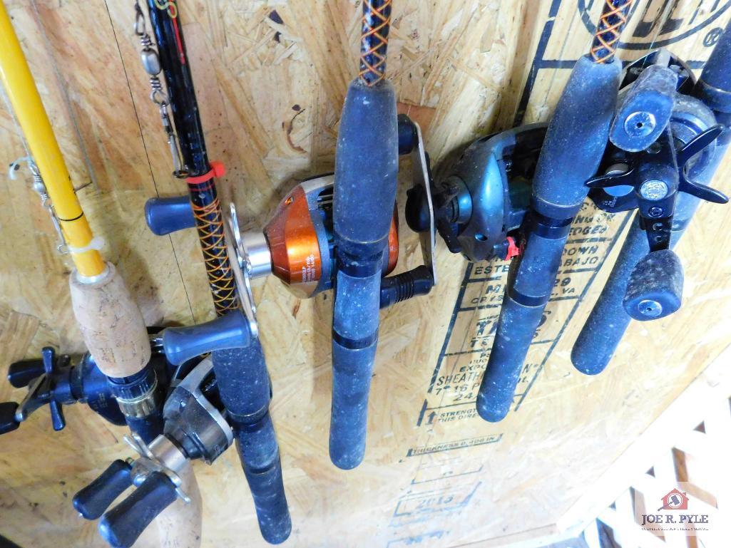 5 rods with baitcasting reels, ugly stick LH