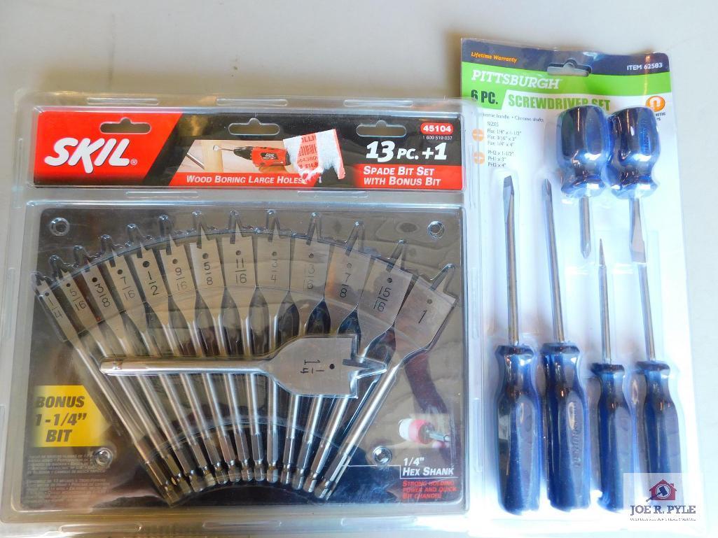 Skil 14 pc spade bit set and 6 pc screwdriver set