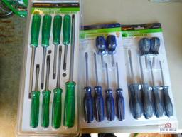 8 pc screwdriver set, 2- 6 pc screwdriver sets