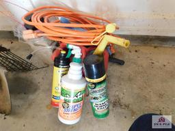 Garden tools, extension cords, gas can