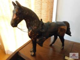 Cast metal, copper like horse