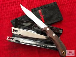 Lot of 4 knives: (2) Kershaw "Blade Trader" knives, (2) Knives of Alaska skinning knives