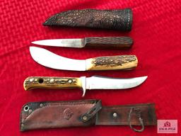 Lot of 3: (2) Vintage Russell knives, (1) Puma knife