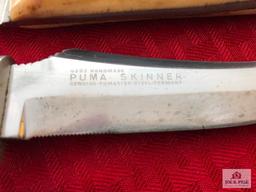 Lot of 3: (2) Vintage Russell knives, (1) Puma knife