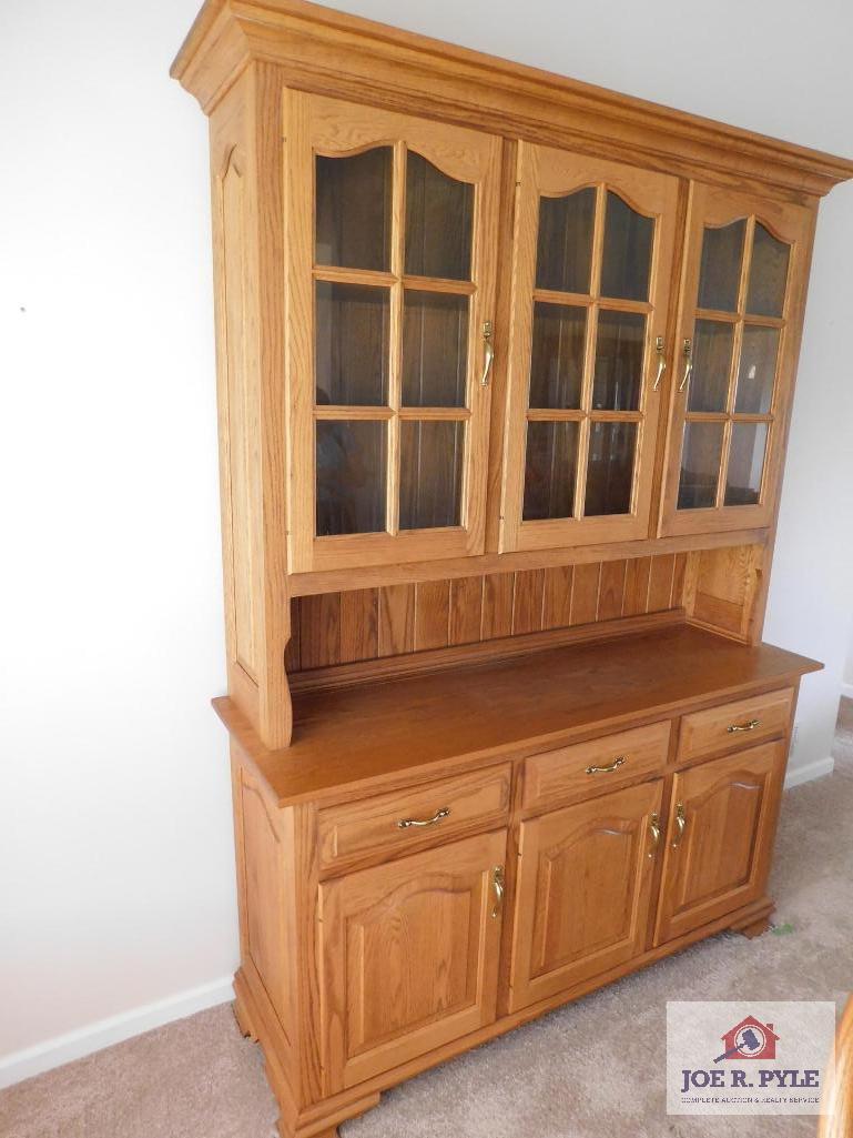 Solid oak china cabinet