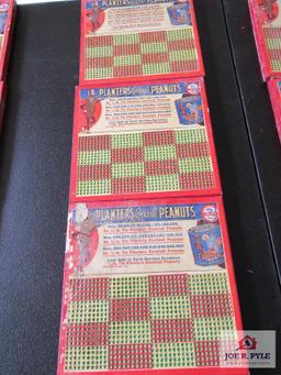lot of three vintage 2cents punchboards w Planters peanuts advertisement