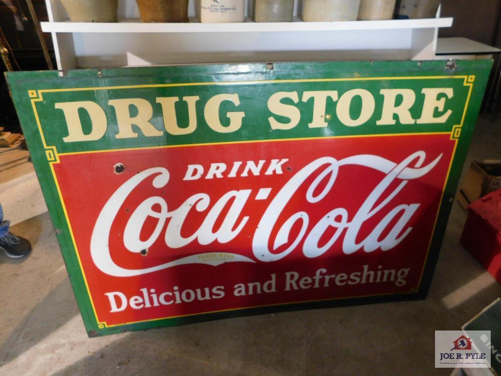 Double sided Coca-Cola Drug store sign 42 in.x60 in.