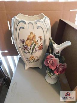 Large vase and small porcelain pitcher