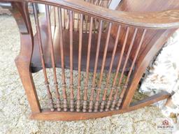 Fancy bentwood rocker w/mother of pearl inlay