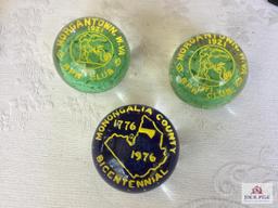 3 Morgantown Gentile paperweights