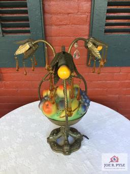 Tiffin Glass? Fruit bowl metal lamp