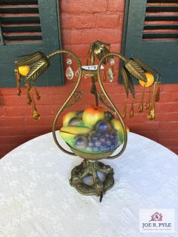 Tiffin Glass? Fruit bowl metal lamp