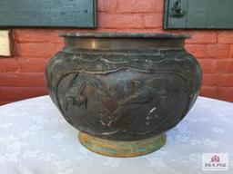 Bronze Asian pottery piece (missing bottom)