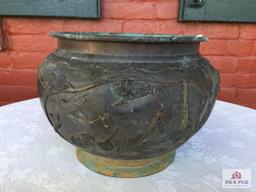 Bronze Asian pottery piece (missing bottom)