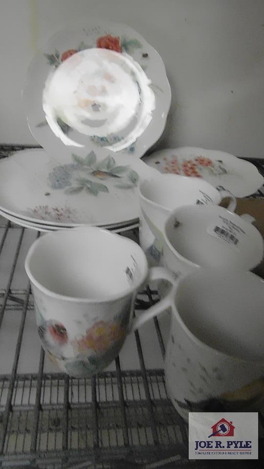 Metro shelf & contents, Lenox Butterfly China