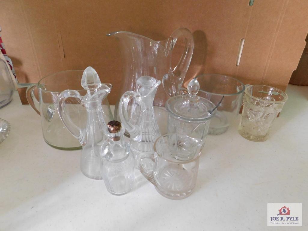 Applied Handle Pitchers, Cruets, Jam Jar