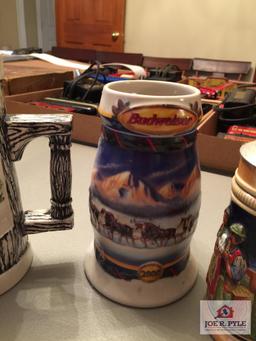 Lot of five 5 modern steins