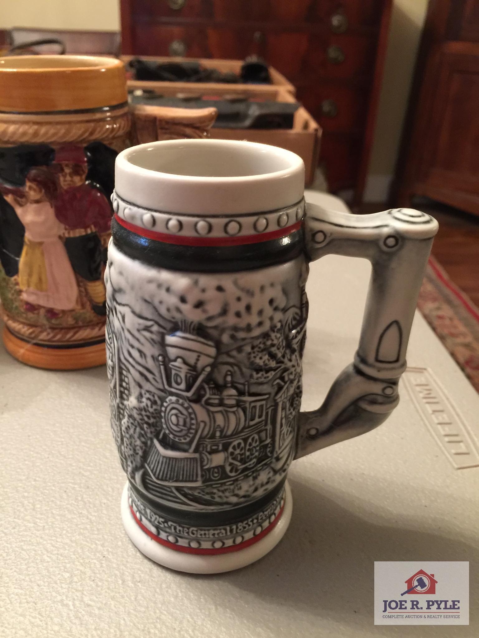 Lot of five 5 modern steins