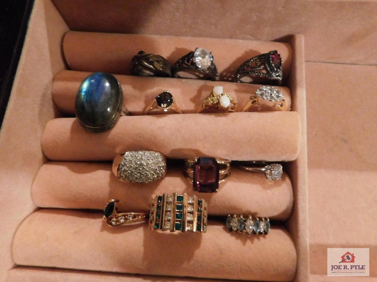 Collection of costume jewelry rings