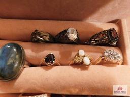 Collection of costume jewelry rings