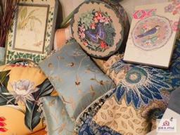 Cushions, throws, decorative items, and storage box