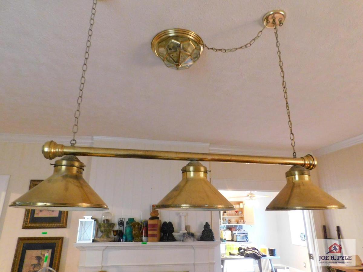 Brass 3 foot hanging pool table lights