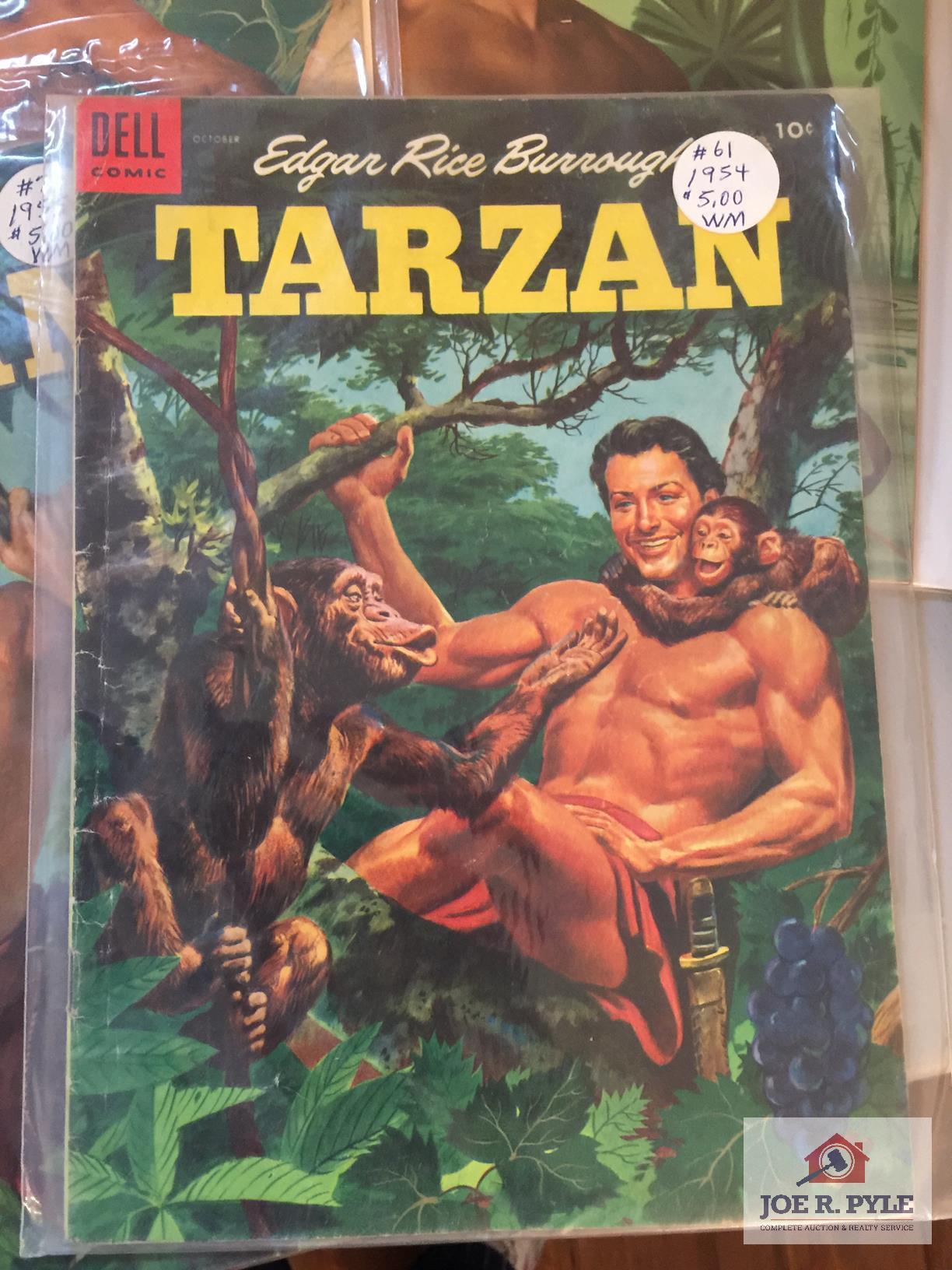 Lot of thirteen (13) 1950's Tarzan 10 cent comic books average condition with wear