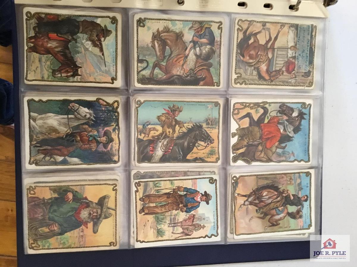 Antique Hassan Cigarettes Cowboy Series cards 49 cards (missing 1 card)