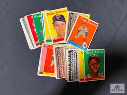 Lot of 25 1958 Topps BB Star lot: Fox, Aaron, Killebrew, Kaline, F. Robinson, Spahn, Pirates team,